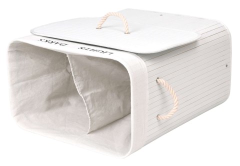 KOSZ BAMBUSOWY Z POKRYWĄ 100L 2 KOMORY BIAŁY