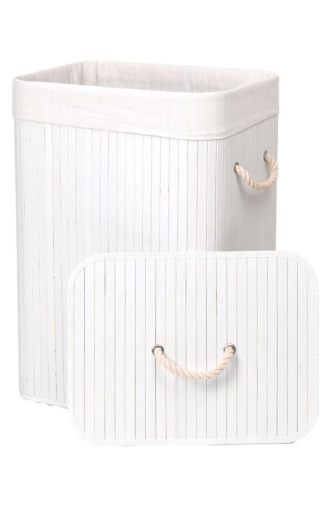 KOSZ BAMBUSOWY Z POKRYWĄ 80L 1 KOMORA BIAŁY