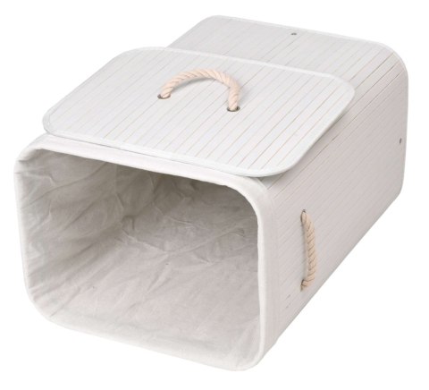 KOSZ BAMBUSOWY Z POKRYWĄ 80L 1 KOMORA BIAŁY