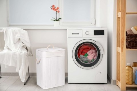 KOSZ BAMBUSOWY Z POKRYWĄ 80L 1 KOMORA BIAŁY