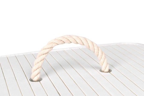 KOSZ NA PRANIE BAMBUSOWY Z POKRYWĄ 80L BIAŁO-SZARY