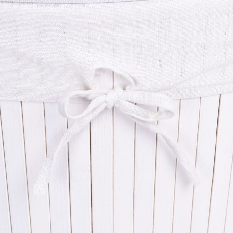 KOSZ NAROŻNY NA PRANIE BAMBUSOWY Z POKRYWĄ BIAŁY