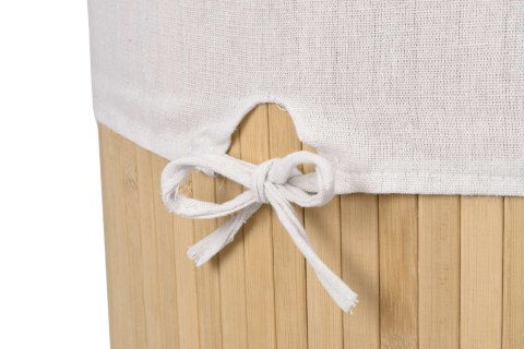 KOSZ NAROŻNY NA PRANIE BAMBUSOWY Z POKRYWĄ NATURAL 60L