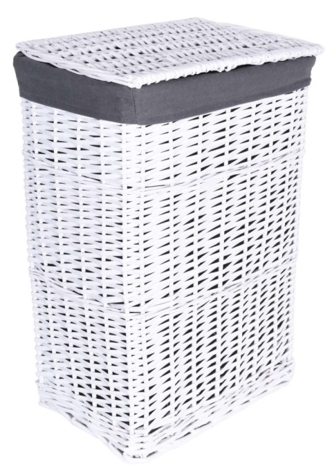 KOSZ WIKLINOWY 40X30X60 CM - 72L - BIAŁO-SZARY
