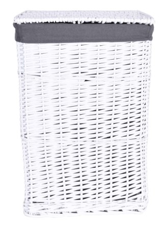 KOSZ WIKLINOWY 40X30X60 CM - 72L - BIAŁO-SZARY