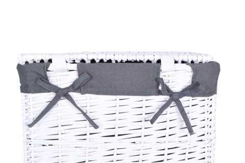 KOSZ WIKLINOWY 40X30X60 CM - 72L - BIAŁO-SZARY