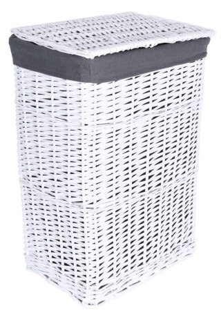 KOSZ WIKLINOWY 48X36X66 CM - 114L - BIAŁO-SZARY