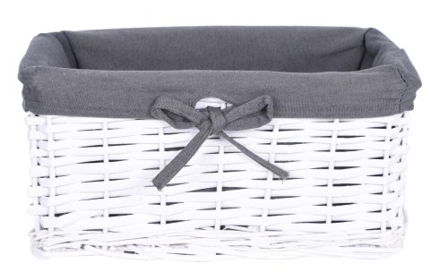 KOSZYK WIKLINOWY 30X20X15 CM - BIAŁO-SZARY