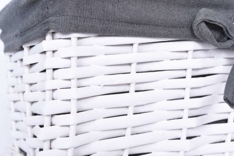 KOSZYK WIKLINOWY 30X20X15 CM - BIAŁO-SZARY
