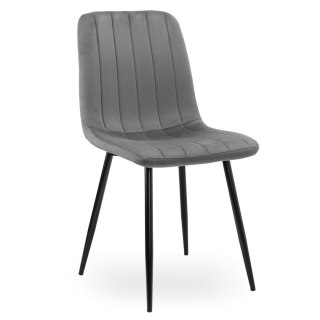 KRZESŁO FRESNO VELVET TAPICEROWANE GRAFITOWY AKSAMIT