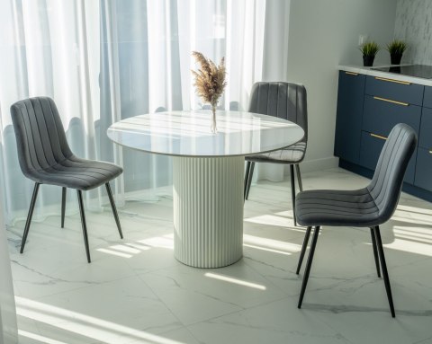 KRZESŁO FRESNO VELVET TAPICEROWANE GRAFITOWY AKSAMIT