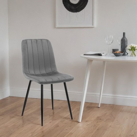 KRZESŁO FRESNO VELVET TAPICEROWANE GRAFITOWY AKSAMIT