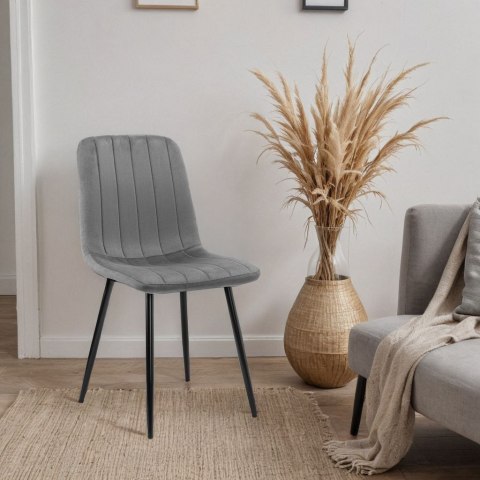 KRZESŁO FRESNO VELVET TAPICEROWANE GRAFITOWY AKSAMIT