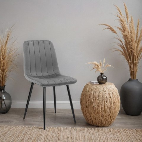 KRZESŁO FRESNO VELVET TAPICEROWANE GRAFITOWY AKSAMIT