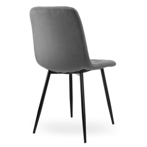 KRZESŁO FRESNO VELVET TAPICEROWANE GRAFITOWY AKSAMIT