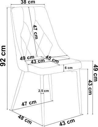 KRZESŁO LINCOLN VELVET TAPICEROWANE CIEMNOZIELONY AKSAMIT