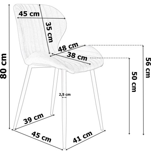 KRZESŁO WELUROWE DALLAS VELVET GRAFITOWE