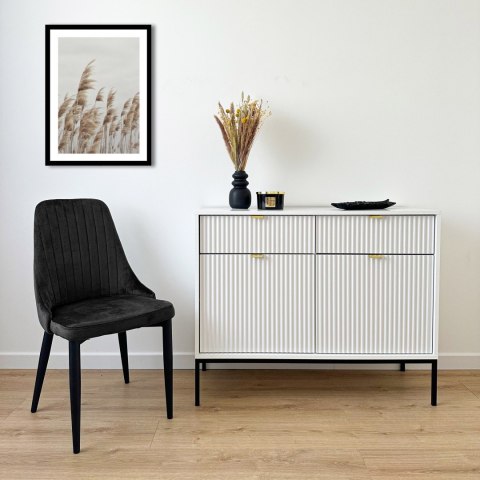 KRZESŁO WELUROWE LORIENT VELVET CZARNE