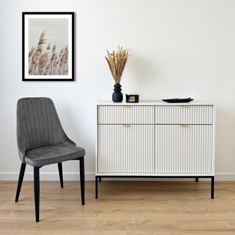 KRZESŁO WELUROWE LORIENT VELVET GRAFITOWE