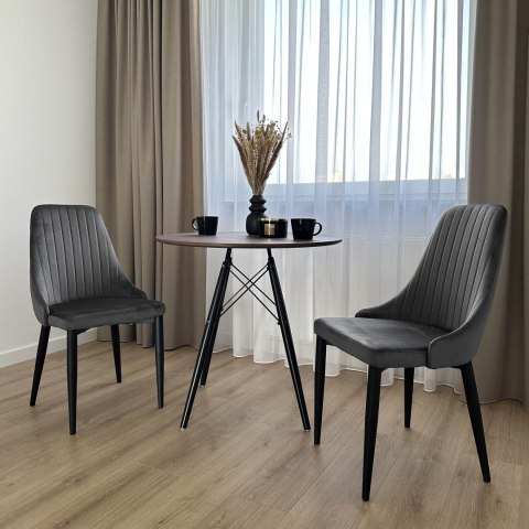 KRZESŁO WELUROWE LORIENT VELVET GRAFITOWE