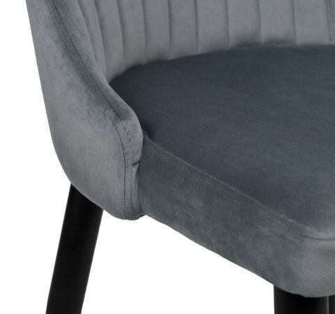 KRZESŁO WELUROWE LORIENT VELVET GRAFITOWE
