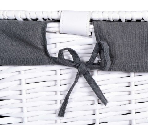 KUFER WIKLINOWY 66X40X40 CM - 105L - BIAŁO-SZARY