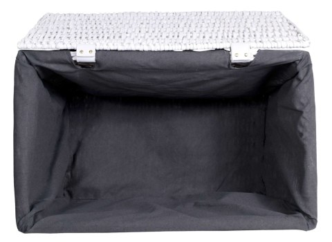KUFER WIKLINOWY 66X40X40 CM - 105L - BIAŁO-SZARY
