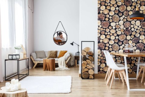 LUSTRO OKRĄGŁE KAPITAŃSKIE NA PASKU MIRAGE 50 CM CZARNE