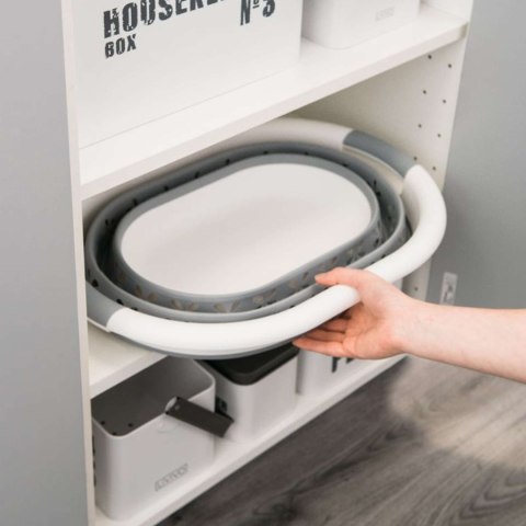 MISKA SKŁADANA OWALNA 50 X 37 CM BIAŁO-SZARA OVAL COMPACT 25L