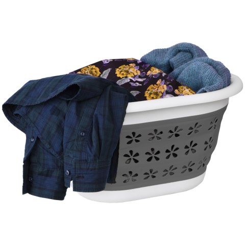 MISKA SKŁADANA OWALNA 50 X 37 CM BIAŁO-SZARA OVAL COMPACT 25L