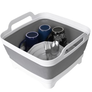 MISKA SKŁADANA Z ODPŁYWEM BIALO-SZARA COMPACT