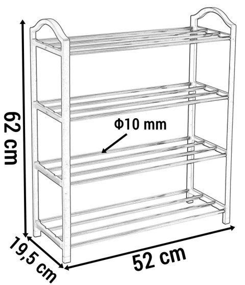 PÓŁKA NA BUTY NOLA CZARNO-SREBRNA