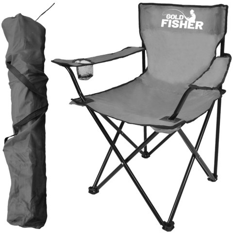 SKŁADANE KRZESŁO TURYSTYCZNE HUGO SZARE