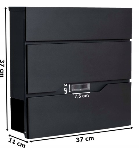 SKRZYNKA POCZTOWA NA LISTY VIDAR CZARNA