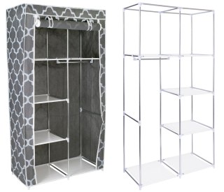 SZAFA TEKSTYLNA Z PÓŁKAMI MIRA- SZARA