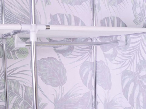 SZAFKA TEKSTYLNA Z 6 PÓŁKAMI MIRA MONSTERA - BIAŁO-ZIELONA