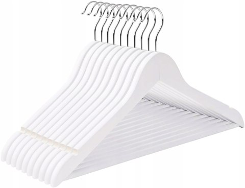 WIESZAK DO SZAFY RONDO KOMPLET 30 SZT BIAŁY DREWNO