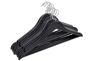 WIESZAK DO SZAFY RONDO KOMPLET 30 SZT CZARNY DREWNO