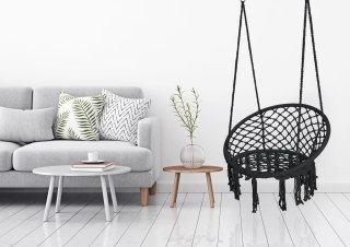 FOTEL WISZĄCY BOCIANIE GNIAZDO TOGO CZARNY