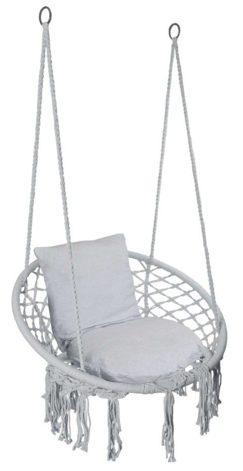 FOTEL WISZĄCY BOCIANIE GNIAZDO TOGO SZARY PODUSZKI