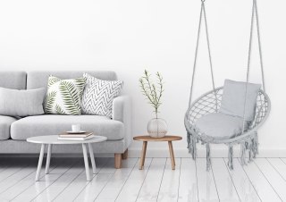 FOTEL WISZĄCY BOCIANIE GNIAZDO TOGO SZARY PODUSZKI