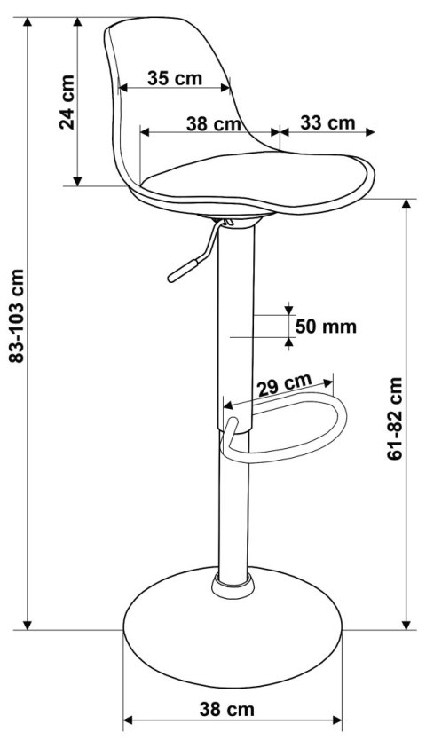 HOKER KRZESŁO BAROWE RICARDO BLACK CZARNY