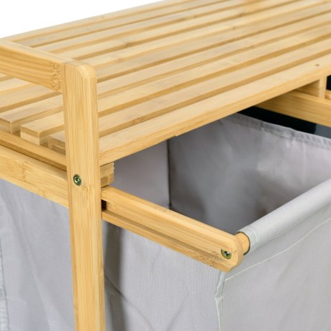 KOSZ NA PRANIE LUB ZABAWKI BAMBUSOWY HANOI 2 PRZEGRODY DUO KOLOR