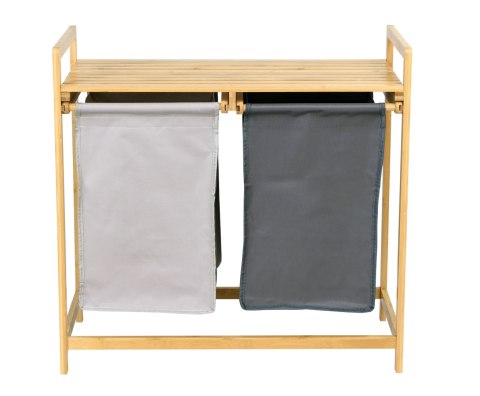 KOSZ NA PRANIE LUB ZABAWKI BAMBUSOWY HANOI 2 PRZEGRODY DUO KOLOR