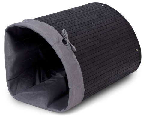 KOSZ NAROŻNY NA PRANIE BAMBUSOWY Z POKRYWĄ CZARNY