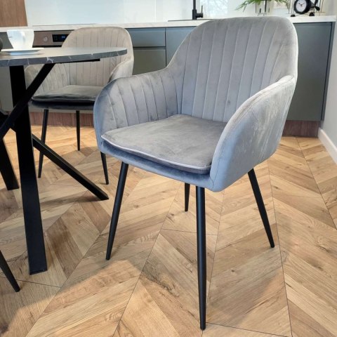 KRZESŁO WELUROWE SEVILLA VELVET GRAFITOWE