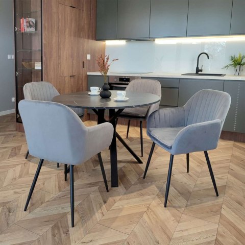 KRZESŁO WELUROWE SEVILLA VELVET GRAFITOWE