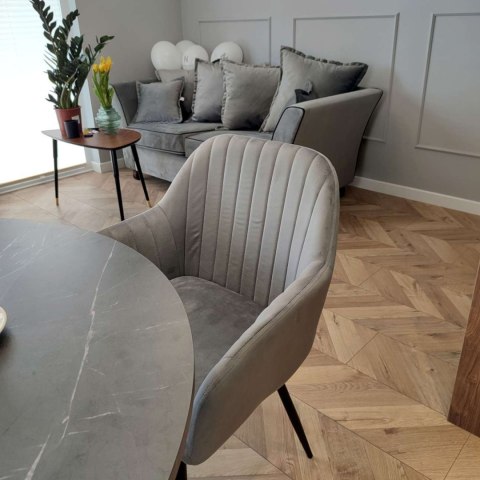 KRZESŁO WELUROWE SEVILLA VELVET GRAFITOWE