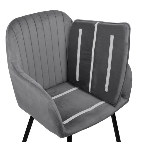 KRZESŁO WELUROWE SEVILLA VELVET GRAFITOWE