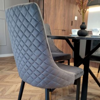 KRZESŁO WELUROWE TAPICEROWANE VERMONT VELVET GRAFITOWE